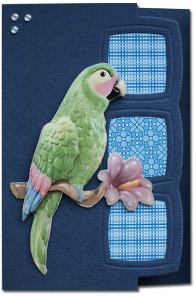 Thanks card with parrot