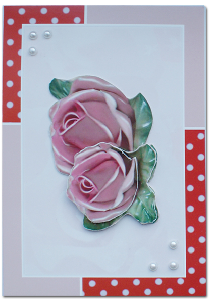 dress up card with roses