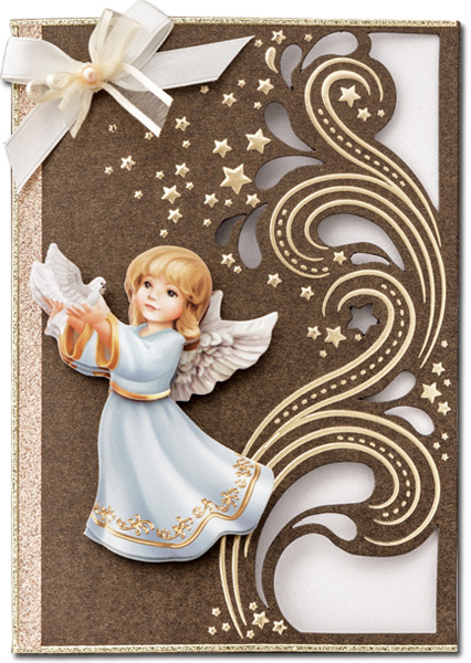luxury card with angel and dove