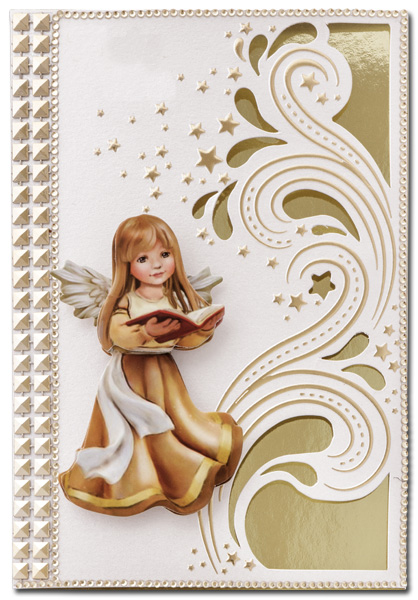 luxury card with angel and bible