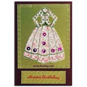 kaart happy birthday met jurk