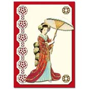 orientaalse kaart met geisha