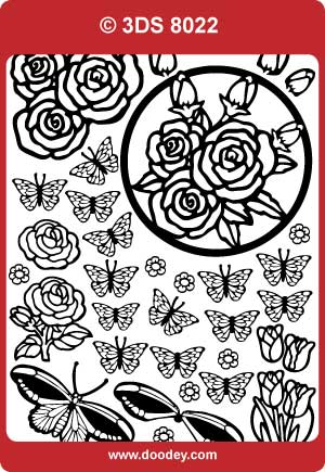 3DS8022 Butterflies & Roses