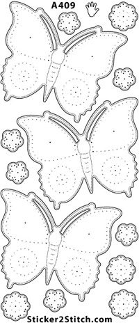 A409 embroidery sticker butterfly