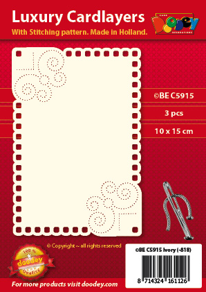BEC5915 Luxury card layer stitch A6 layer bigg curl squere