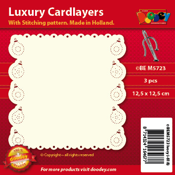 BEM5723 Luxury card layer stitch 12,5 x 12,5 cm baubles