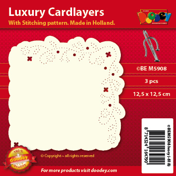 BEM5908 Luxury card layer stitch 12,5 x 12,5 cm flower