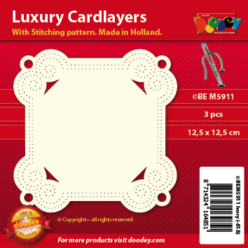 BEM5911 Luxury card layer stitch 12,5 x 12,5 cm square / curl