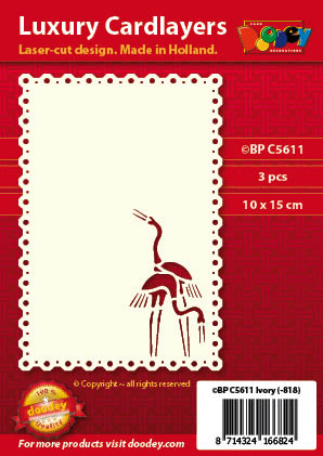 BPC5611 Luxury card layer A6 oriental cranes