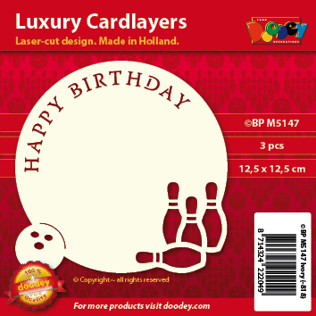 BPM5147 Luxury card layer 13,5 x 13,5 cm bowling