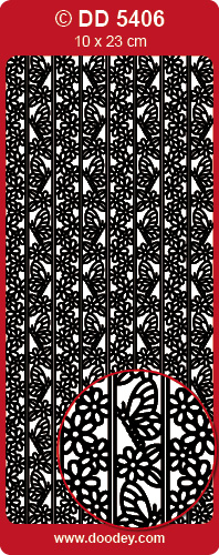 DD5406 Ribbon Lace Stickers butterflies flowers