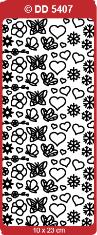 DD5407 Peel-Off Sticker Butterflies & Flowers (small)