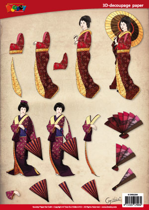 DV92504 3D decoupage geisha parasol oriental