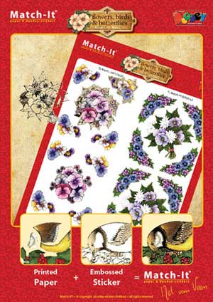 DV92643 Booklet Match-It Flowers Birds and Butterflies