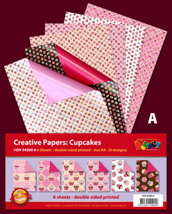 DV94500A Cupcake Bumper pack double sided patterned papers A4