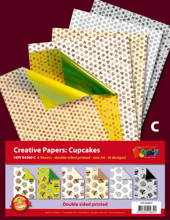 DV94500C Cupcake Bumper pack double sided patterned papers A4