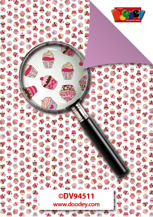 DV94511 Background paper cupcake white and violet