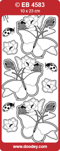 EB4583 embroidery sticker butterfly with culvert