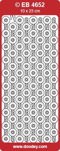 EB4652 embroidery sticker border flower circle