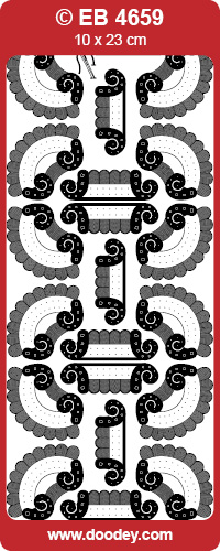 EB4659 embroidery sticker corner border inca