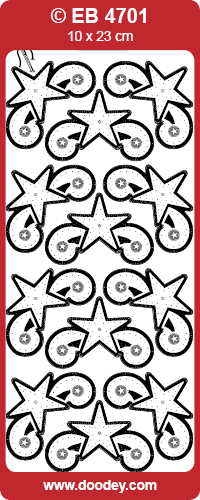 EB4701 embroidery sticker star corner