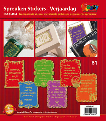 GS651861 Dutch text stickers