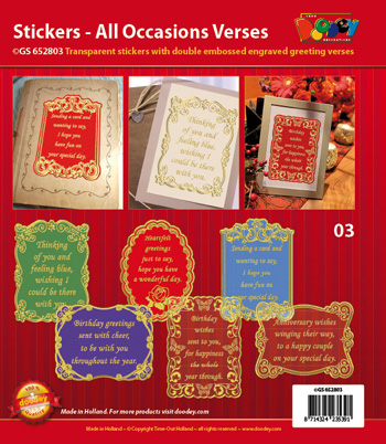 GS652803 Scrapbook stickers All Occasions Verses
