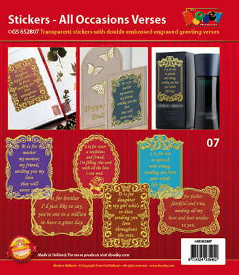 GS652807 Scrapbook stickers All Occasions Verses