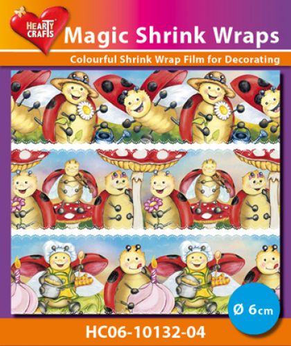 HC06-10132-04 Magic Shrink Wraps, Ladybugs ( 6 cm)