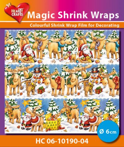 HC06-10190-04 Magic Shrink Wraps, Xmas Mooses ( 6 cm)