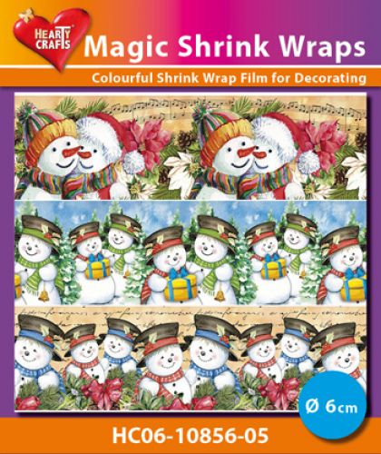 HC06-10856-05 Magic Shrink Wraps, Snowmen ( 6 cm)