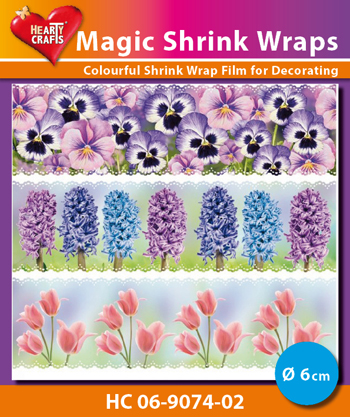 HC06-9074-02 Magic Shrink Wraps, Spring Flowers(⌀ 6 cm)