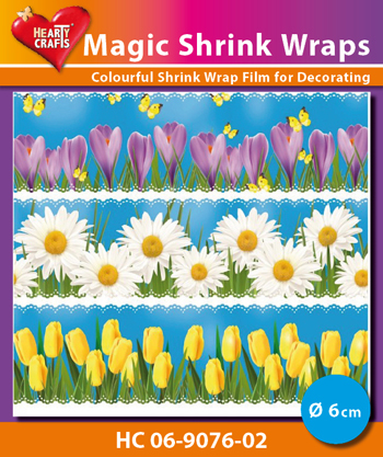 HC06-9076-02 Magic Shrink Wraps, Spring Flowers(⌀ 6 cm)