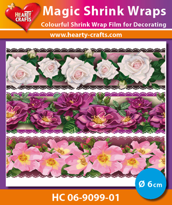 HC06-9099-01 Magic Shrink Wraps, Roses Luxe (⌀ 6 cm)