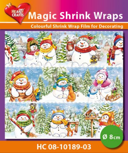 HC08-10189-03 Magic Shrink Wraps, Snowmen ( 8 cm)