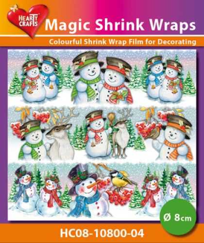 HC08-10800-04 Magic Shrink Wraps, Snowmen ( 8 cm)