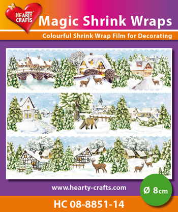 HC08-8851-14 Magic Shrink Wraps, WinterVillage (⌀ 8 cm)