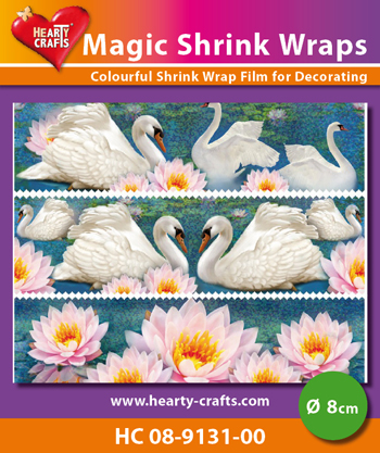 HC08-9131-00 Magic Shrink Wraps, Holo,Swan (⌀ 8 cm)