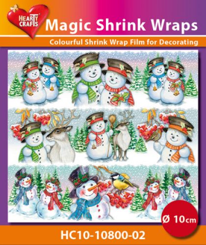 HC10-10800-02 Magic Shrink Wraps, Snowmen ( 10 cm)