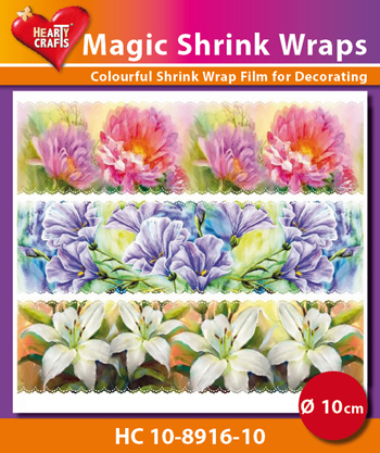 HC10-8916-10 Magic Shrink Wraps, Painted Flowers (⌀ 10 cm)