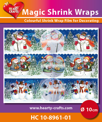 HC10-8961-01 Magic Shrink Wraps, Metalic, Snowmen (⌀ 10 cm)
