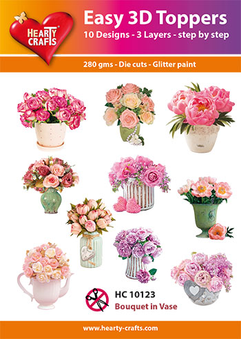 HC10123 Easy 3D-Toppers  Flowers in vase