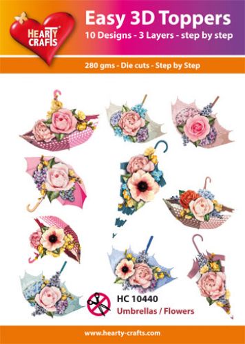 HC10440 Easy 3D-Toppers Umbrellas/Flowers