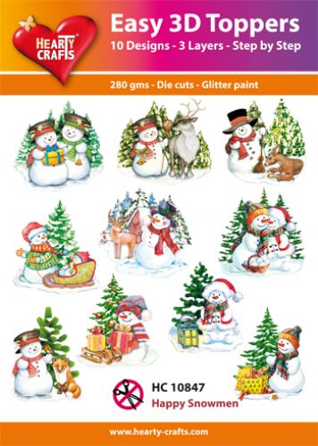 HC10847 Easy 3D-Toppers Happy Snowmen