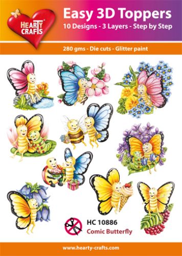 HC10886 Easy 3D-Toppers Comic Butterfly