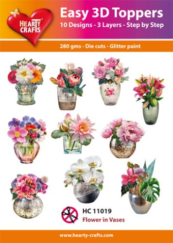 HC11019 Easy 3D-Toppers Flower in Vases