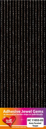 HC11053-03 Adhesive Gems, 4mm, faceted, Taupe