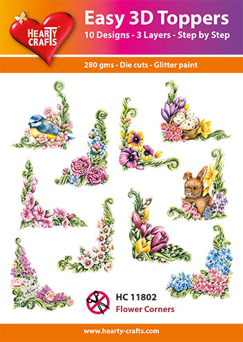 HC11802 Easy 3D-Toppers Flower Corners