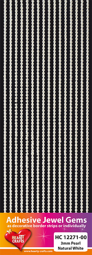 HC12271-00 Adhesive Gems, 3mm, Pearl, Natural White