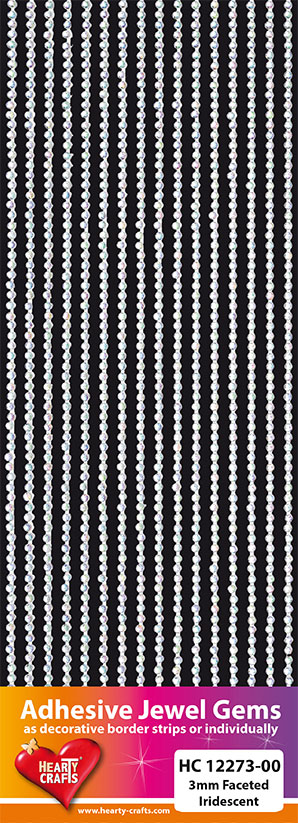 HC12273-00 Adhesive Gems, 3mm, Faceted, Iridescent